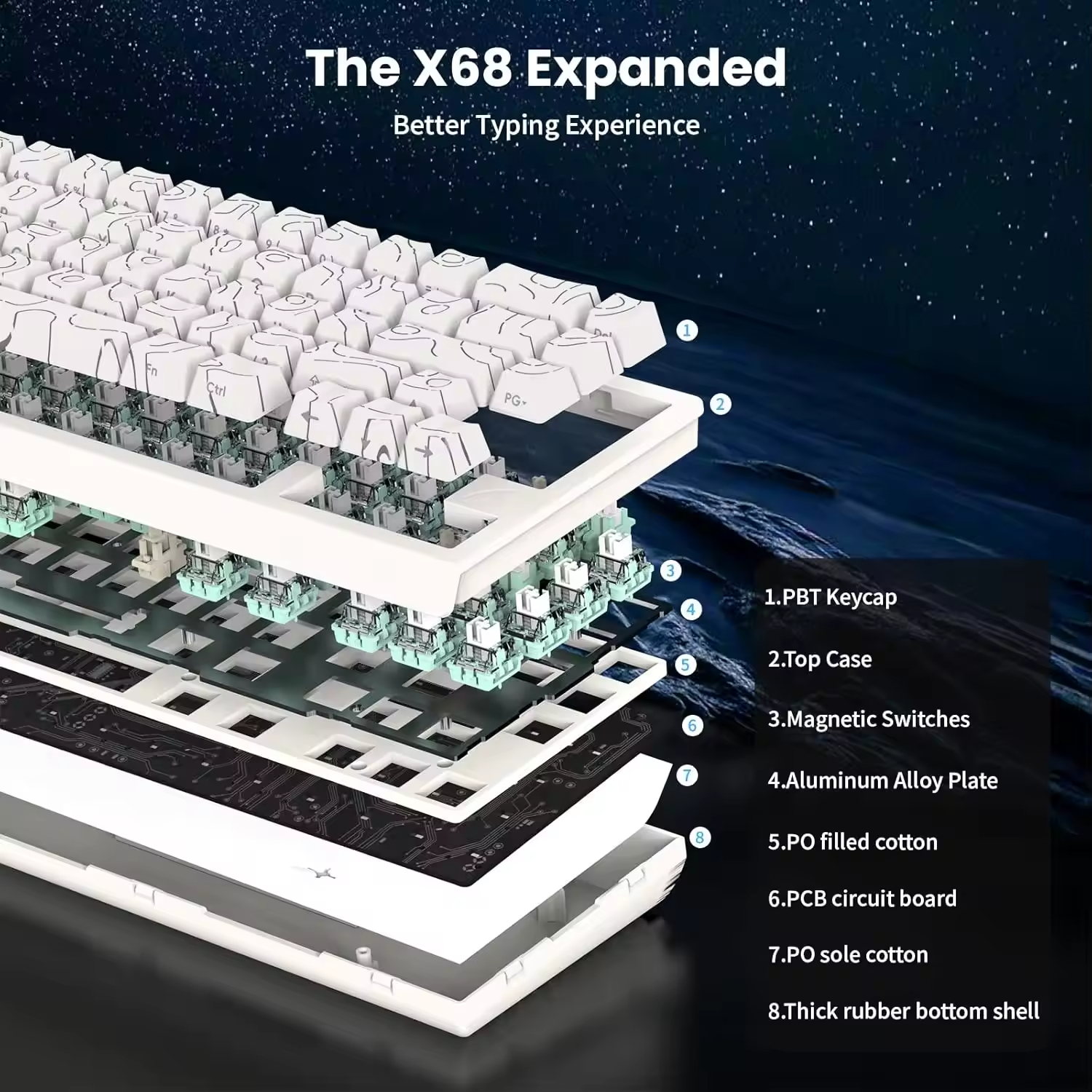 Attack Shark X68 He Wired RGB  - Gaming Keyboard He avaliação e preço