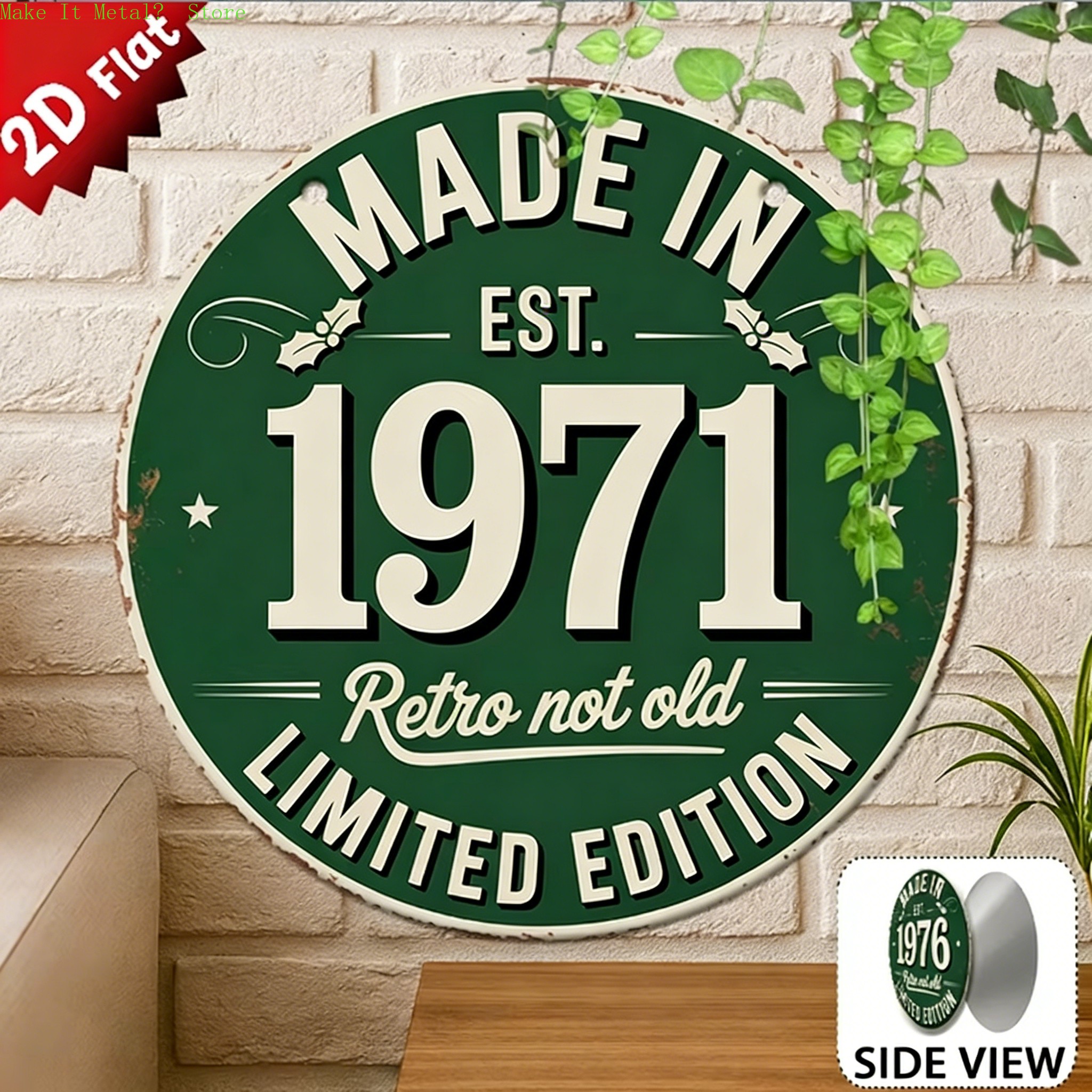 Made in 1976 Retro Not Old 2D  - Brass Weight Plate avaliação e preço