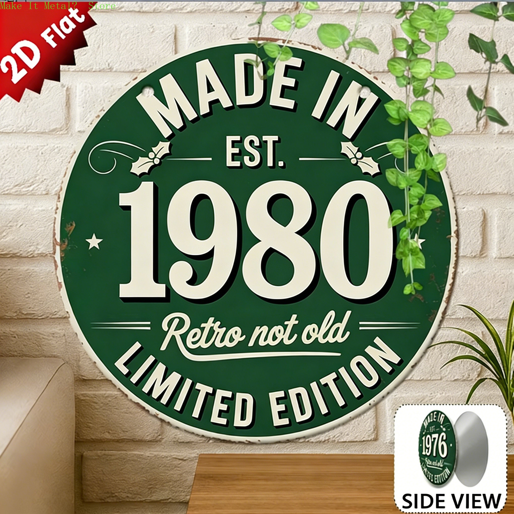Made in 1976 Retro Not Old 2D  - Brass Weight Plate avaliação e preço