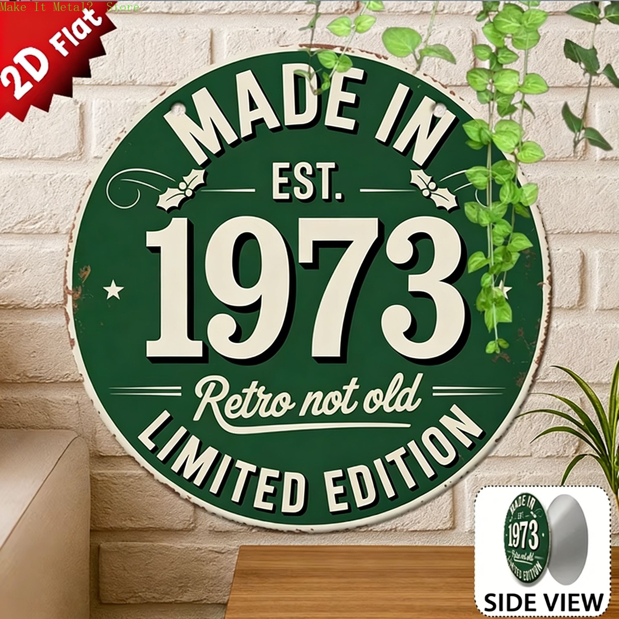 Made in 1976 Retro Not Old 2D  - Brass Weight Plate avaliação e preço