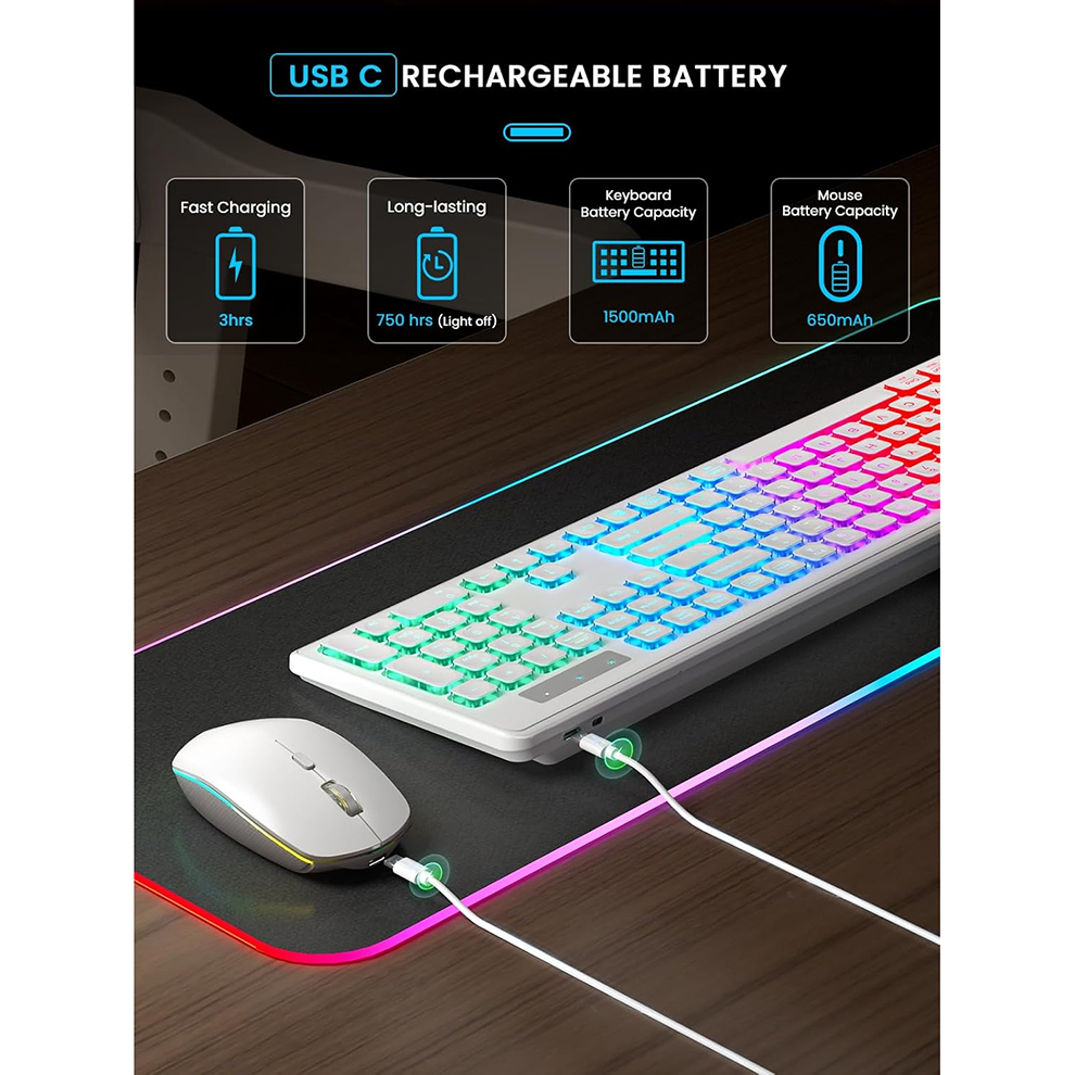 Backlit Wireless Keyboard and  - Gaming Keyboard Mouse Set avaliação e preço