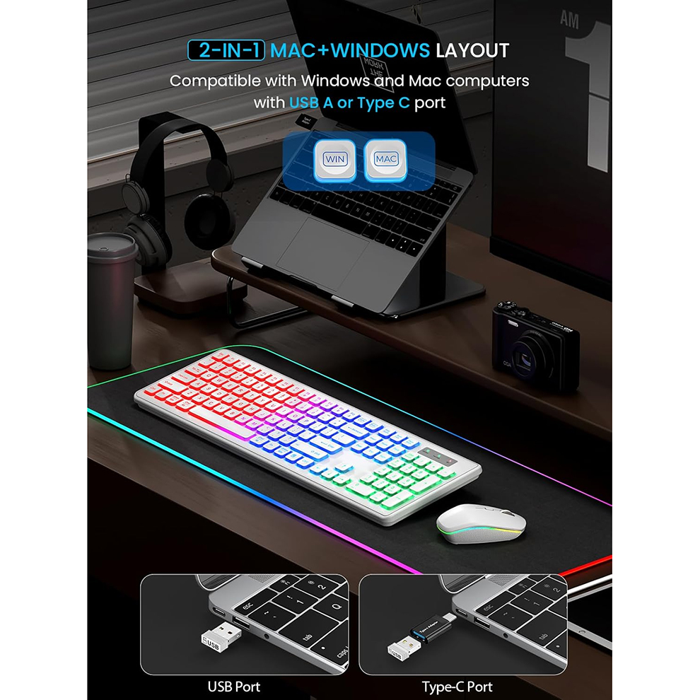 Backlit Wireless Keyboard and  - Gaming Keyboard Mouse Set avaliação e preço