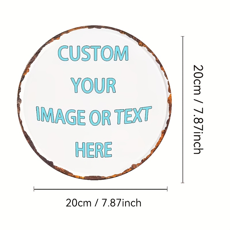 Custom Round Metal Tin Sign, P - Brass Weight Plate avaliação e preço